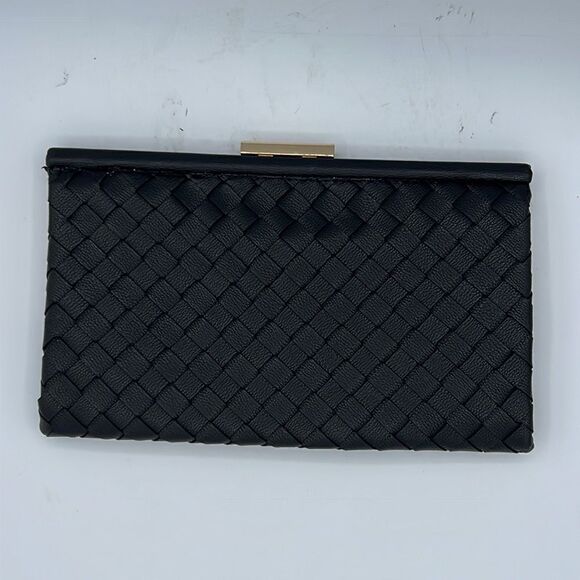 Sondra Roberts Woven Leather Frame Clutch - Picture 3 of 11